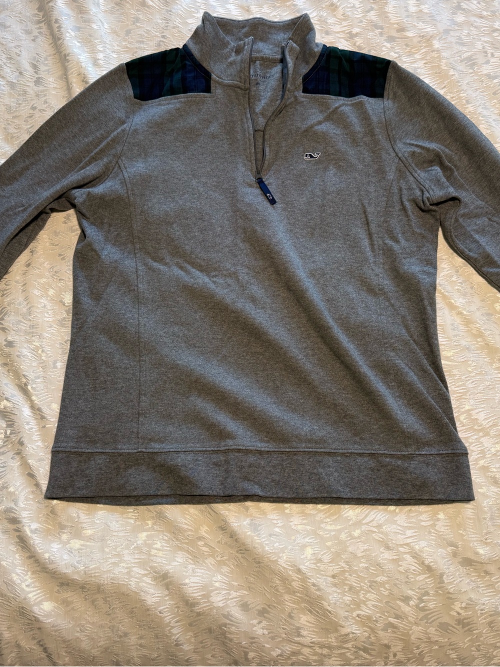 Vineyard Vines Gray Pullover with Navy Logo